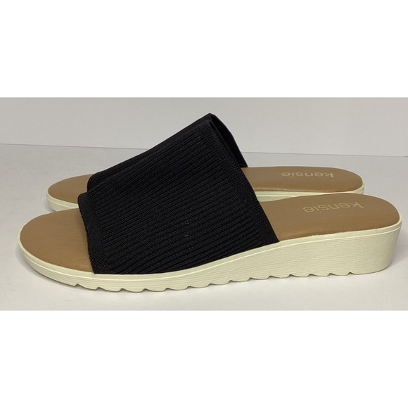 Kensie Girl Shoes - Kensie Ellie Women's Wedge Slide Size 10 Black NIB